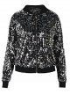 Women's Sequin Blazer Sparkly Long Sleeve Zipper Casual Bomber Jacket Xl/10-12 Gold