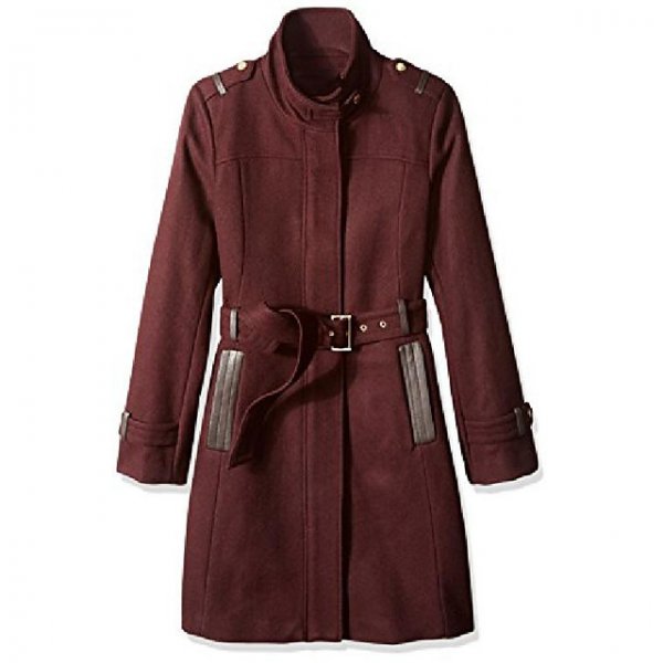 Women's Stand Collar Wool Coat