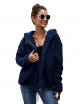 Womens Coat Casual Fashion Hooded Fleece Fuzzy Shearling Shaggy Coats Zipper Warm Winter Long Sleeve Over