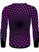 Men's 3D Abstract Graphic T-Shirt Long Sleeve Daily Tops Basic Round Neck Purple