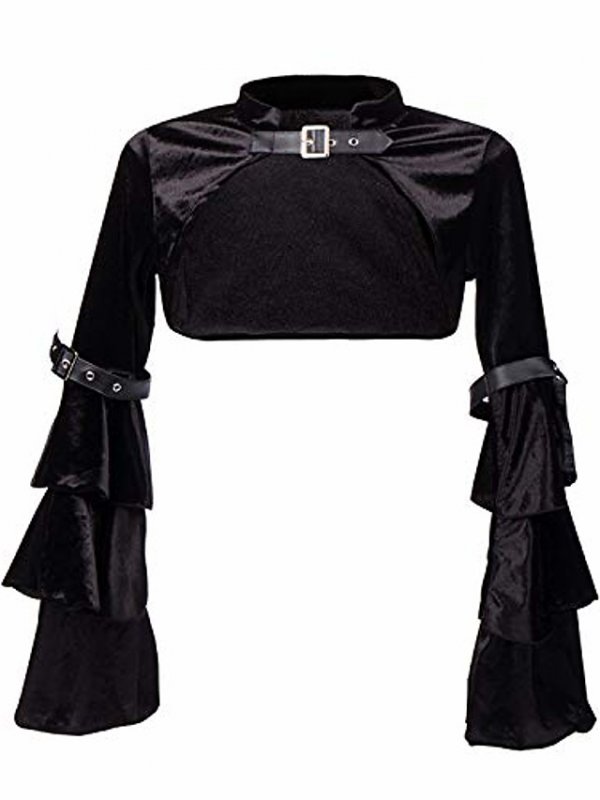 Women's Bell Sleeve Vintage Steampunk Jacket Shrug Gothic Bolero Shrug