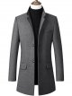 Men's Coat Regular Solid Colored Daily Long Sleeve Black Wine Navy Blue Gray