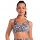 Women's Sports Bra Medium Support Cross Back Wireless Leopard Gray Spandex Yoga Fitness Gym Workout Bra Top Sport Activewear Breathable Quick Dry Comfortable Freedom Stretchy
