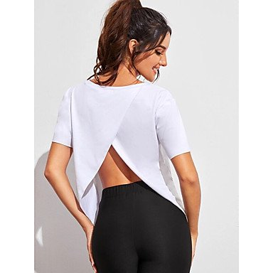 Women's Yoga Top Tie Back Fashion White Black Light Grey Royal Blue Modal Yoga Fitness Running Tee Tshirt Top Short Sleeve Sport Activewear Breathable Quick Dry Moisture Wicking Comfortable