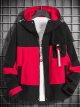 Men's Hooded Jacket Regular Color Block Daily Basic Long Sleeve Red Green Gray